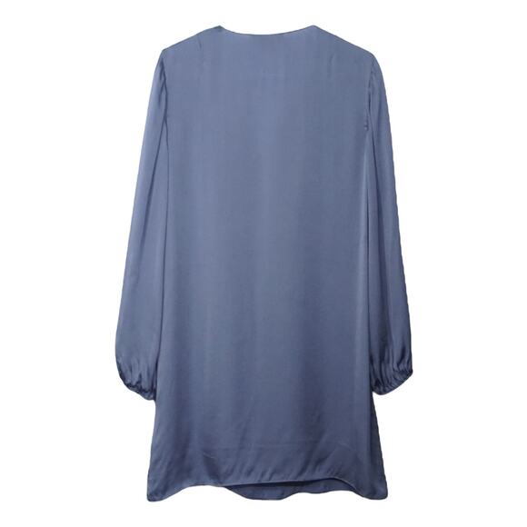 Theory Women's Size 2 Tie‎ Neck Shirred Dress Lightweight Charmeuse Silk Flowy - Picture 4 of 9